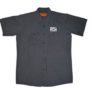 Red Kap RSI Refrigeration School Work Shirt Mens L Gray Short Sleeve Embroidered